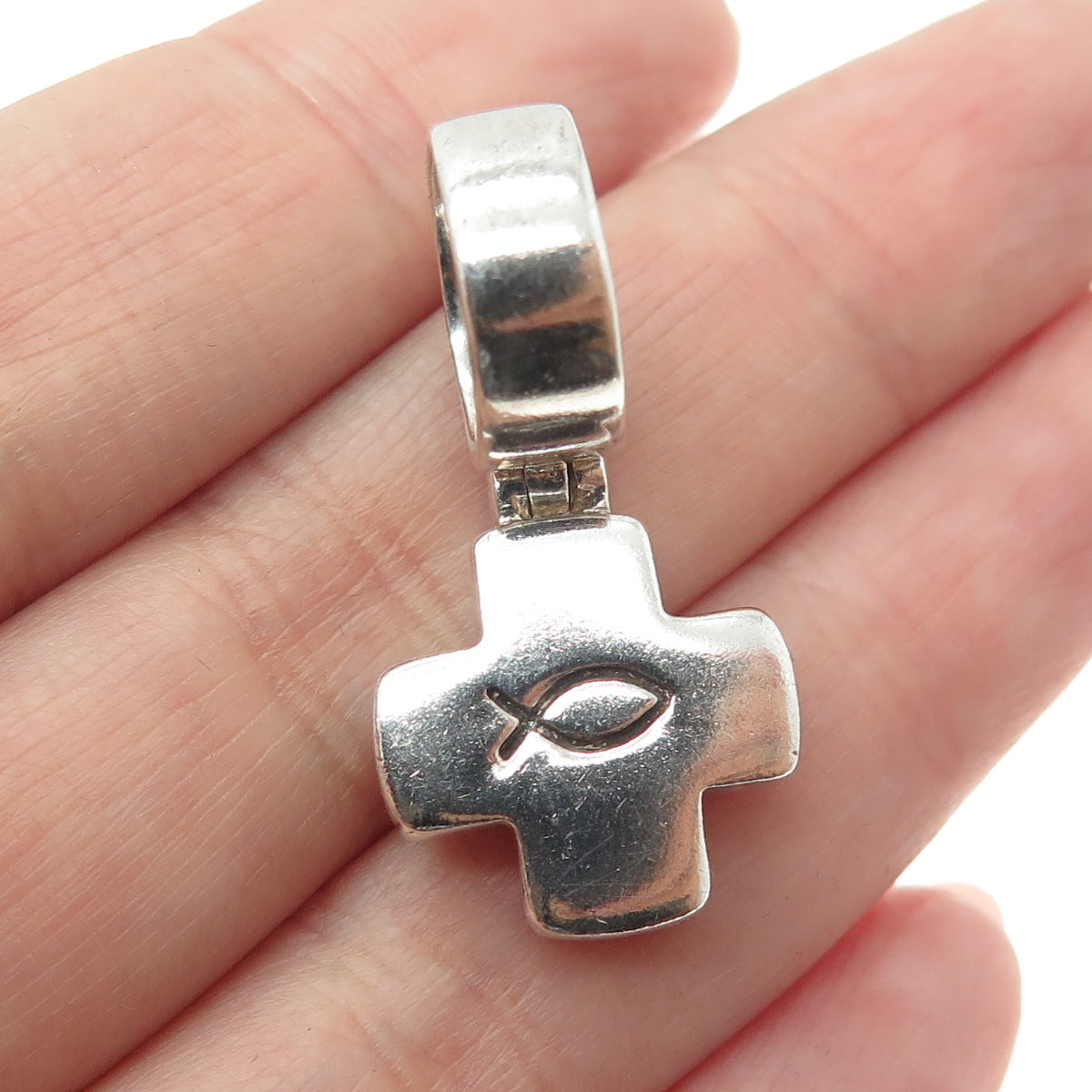 SILPADA 925 Sterling Silver Vintage Ichthys Cross Charm Pendant