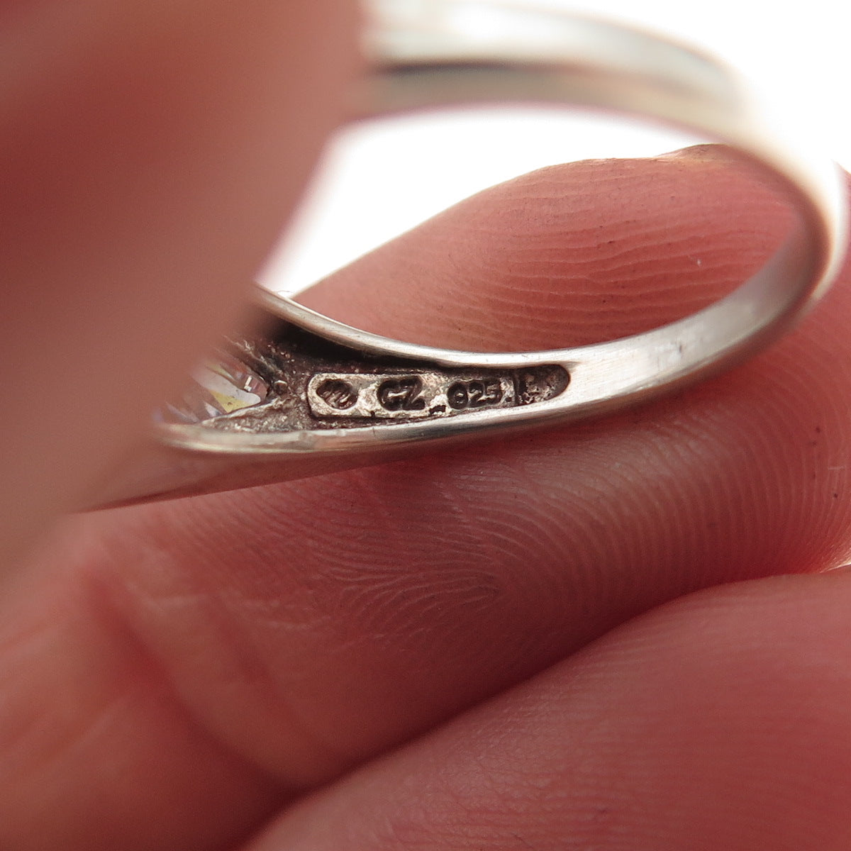 925 Sterling Silver Multi-Cut C Z Engagement Ring Size 6.25