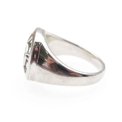 925 Sterling Silver Vintage Dog Paw Signet Ring Size 7.75