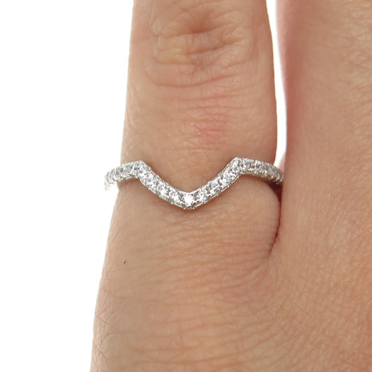 925 Sterling Silver Round-Cut C Z Stackable Ring Size 5