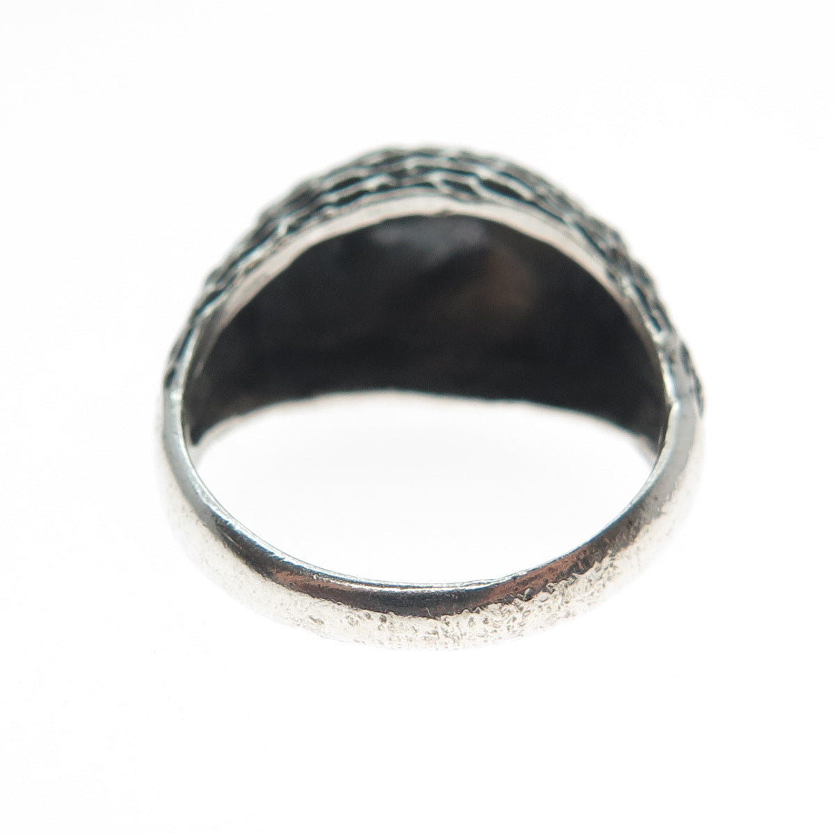 BELL TRADING POST Sterling Silver Vintage Modernist Dome Oxidized Ring Size 8