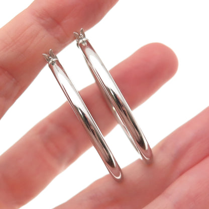 925 Sterling Silver Tube Hoop Earrings