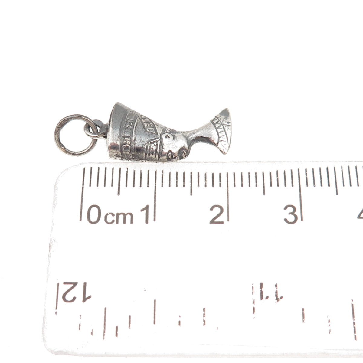 925 Sterling Silver Vintage Egyptian Nefertiti Oxidized Mini Charm Pendant