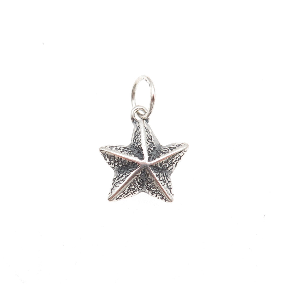 925 Sterling Silver Vintage Starfish Oxidized Mini Charm Pendant