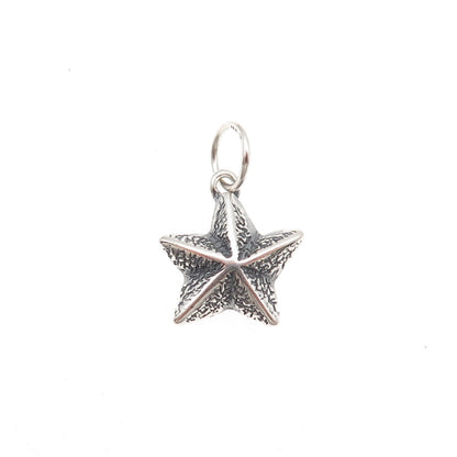 925 Sterling Silver Vintage Starfish Oxidized Mini Charm Pendant