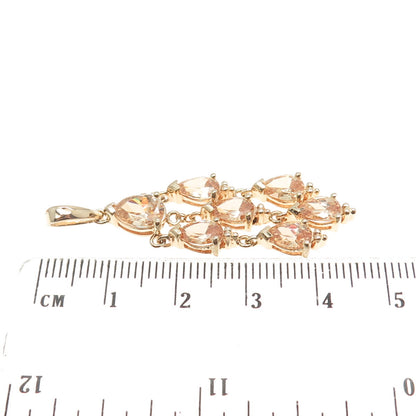 ROSS SIMONS 925 Sterling Silver Gold Plated Champagne-Color C Z Pendant