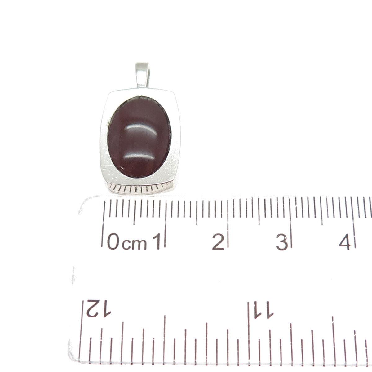 835 Silver Vintage European Real Carnelian Minimalist Charm Pendant