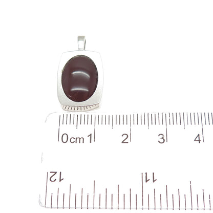835 Silver Vintage European Real Carnelian Minimalist Charm Pendant