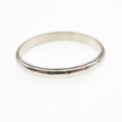 UNCAS 925 Sterling Silver Antique Art Deco Stackable Wedding Band Ring Size 7.75