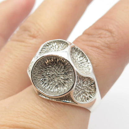 925 Sterling Silver Vintage Modernist Ring Size 7.75