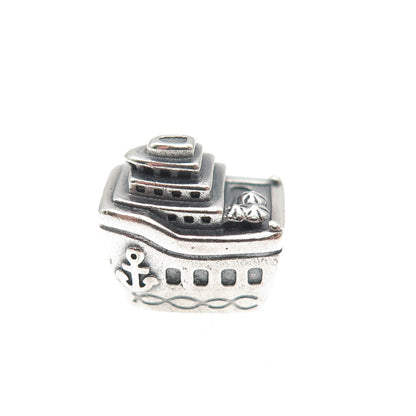Pandora 925 Sterling Silver All Aboard Cruise Ship Slide Bead Charm