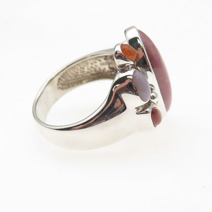 Whitney Kelly Sterling Silver Vintage Real Multi-Gem Modernist Ring Size 11.25