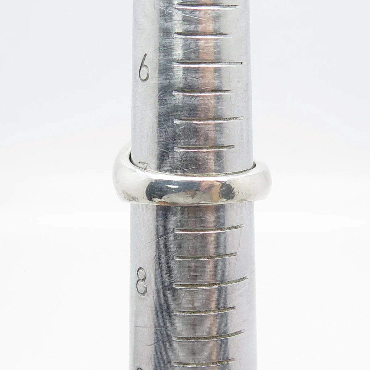 925 Sterling Silver Vintage Mexico Ribbed Ring Size 7.25