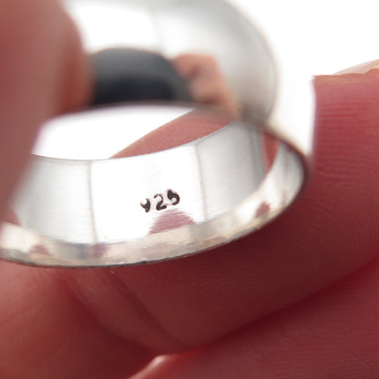 925 Sterling Silver Vintage Classic Wedding Band Ring Size 8.25