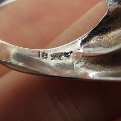 925 Sterling Silver Vintage Modernist Bypass Ring Size 6.5