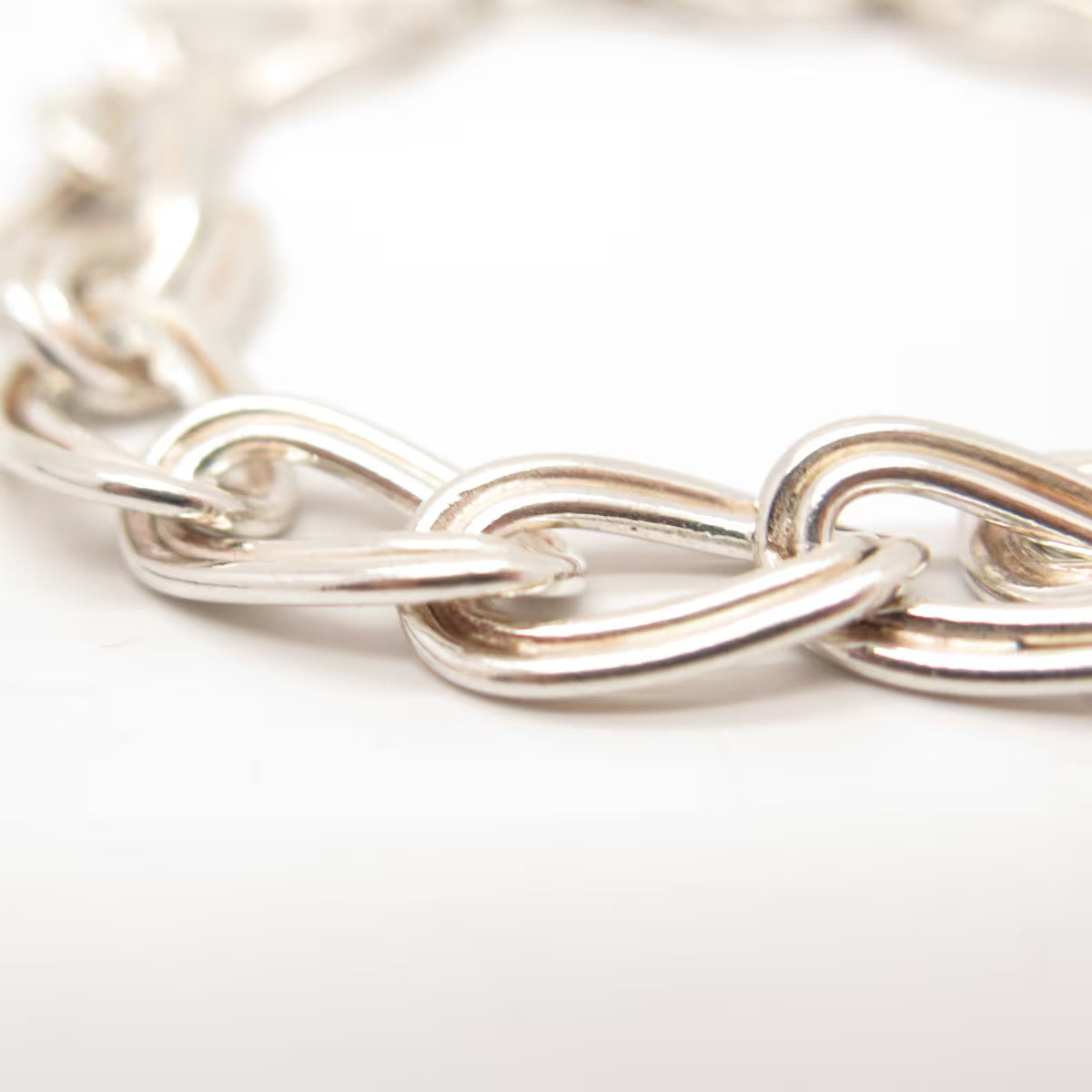 925 Sterling Silver Vintage Double Oval Link Bracelet 6.75"