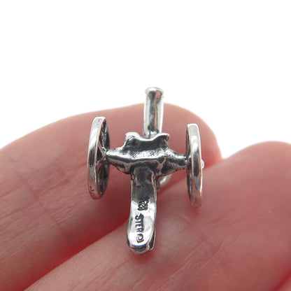 WHEELER MFG CO 925 Sterling Silver Vintage Cannon Military Minimalist 3D Pendant