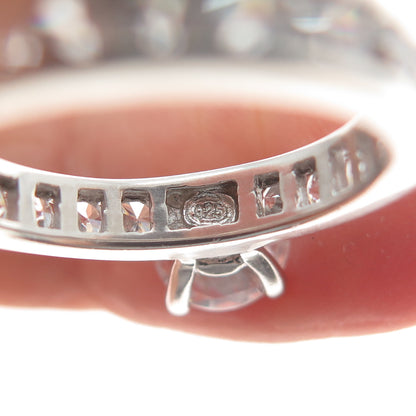 925 Sterling Silver Round-Cut C Z Engagement Ring Size 6.5