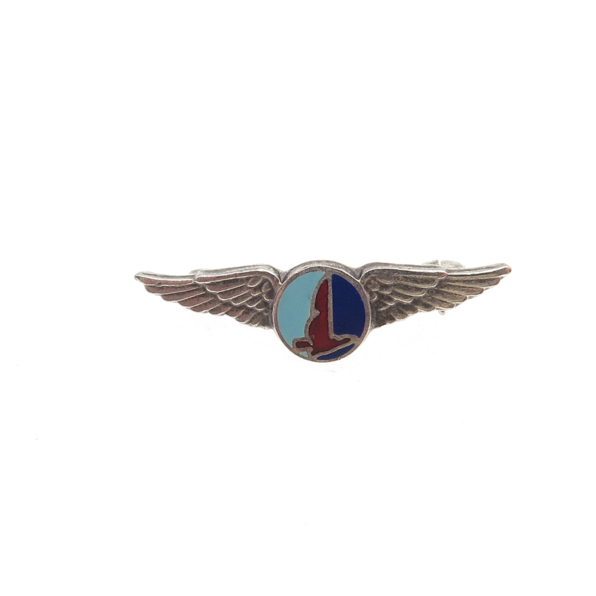 925 Sterling Silver Antique Art Deco Enamel Eastern Air Lines Service Pin Brooch