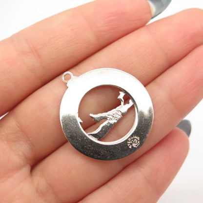 925 Sterling Silver Vintage "Bermuda" Map Charm Pendant