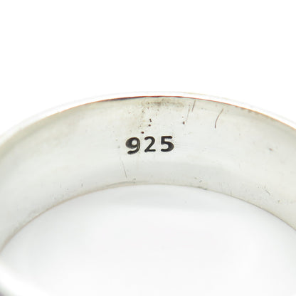 925 Sterling Silver Vintage Engraved Geometric Tetris Band Ring Size 10.5