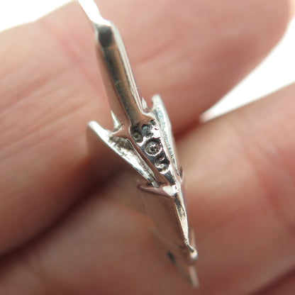 SHUBE 925 Sterling Silver Vintage Origami Crane Dove Bird Slide Pendant