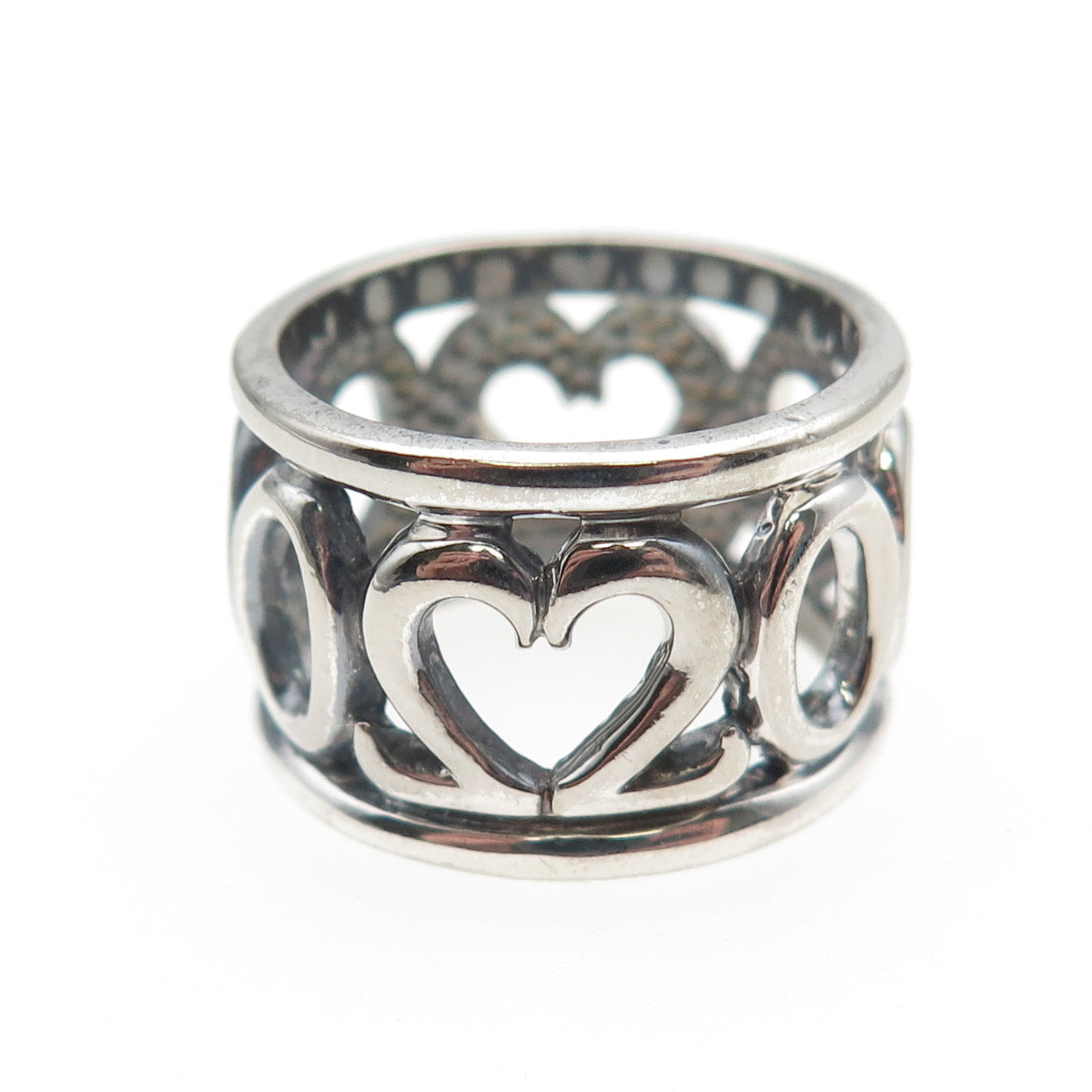 925 Sterling Silver Vintage 2000 Millennium Wide Band Ring Size 7