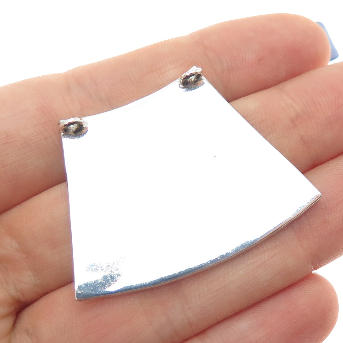 Old Pawn Sterling Silver Vintage Lapis Inlay Warrior Centerpiece Slide Pendant