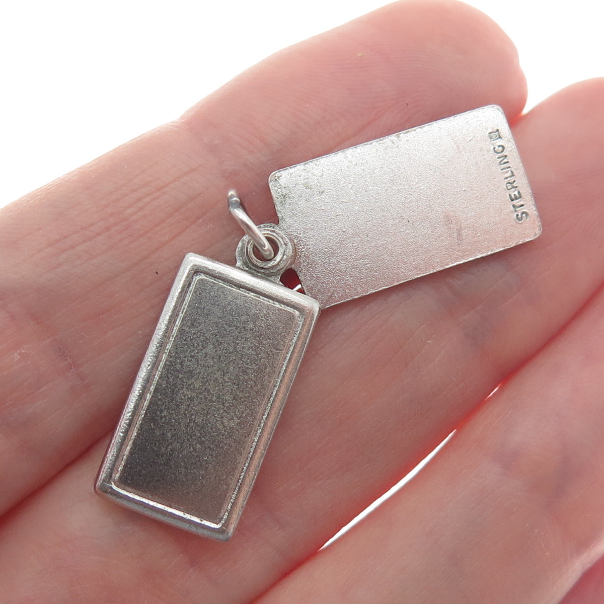 WELLS 925 Sterling Silver Antique Enamel "Happy Birthday" Floral Cake Pendant