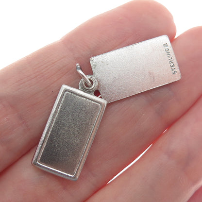 WELLS 925 Sterling Silver Antique Enamel "Happy Birthday" Floral Cake Pendant