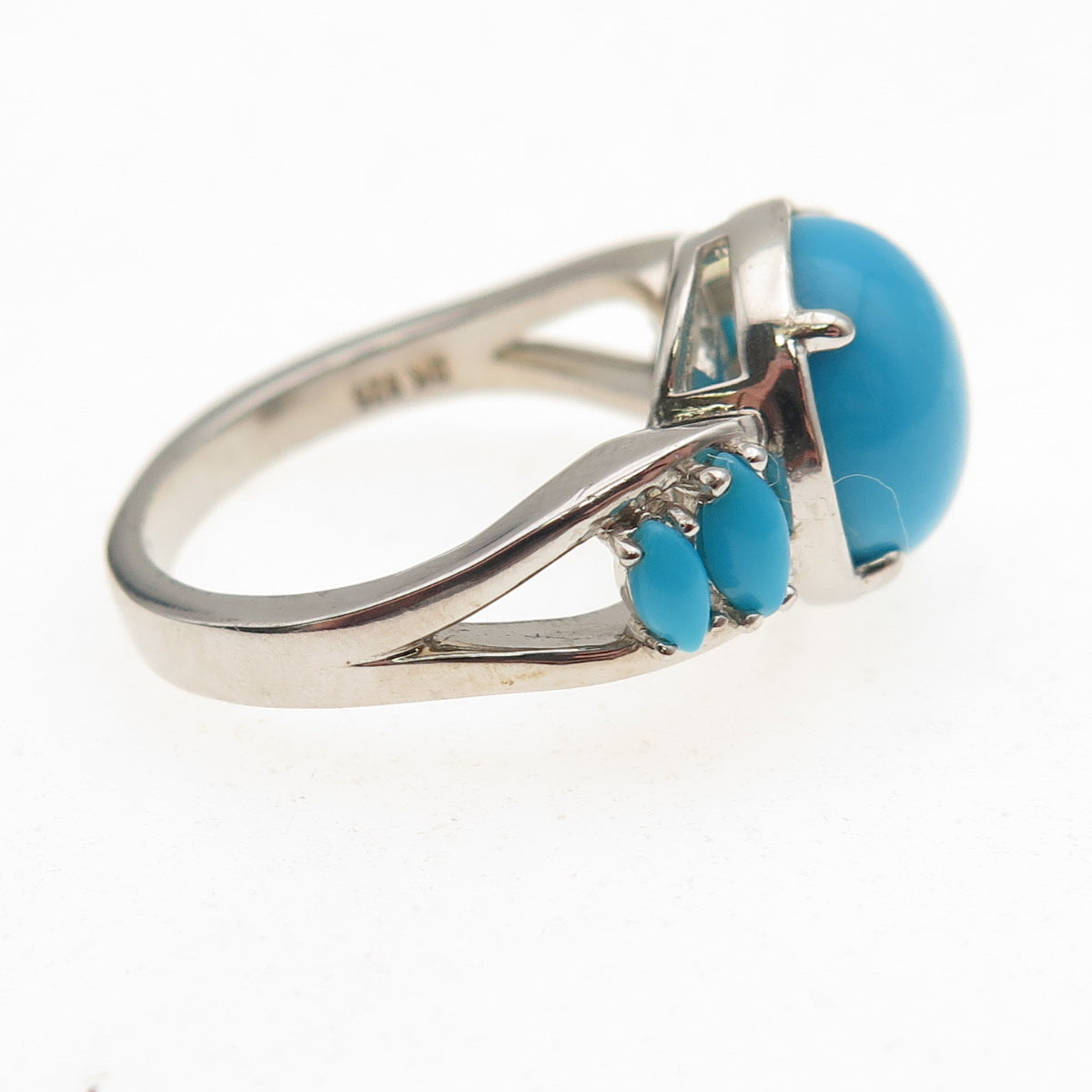 925 Sterling Silver Real Sleeping Beauty Turquoise Ring Size 8