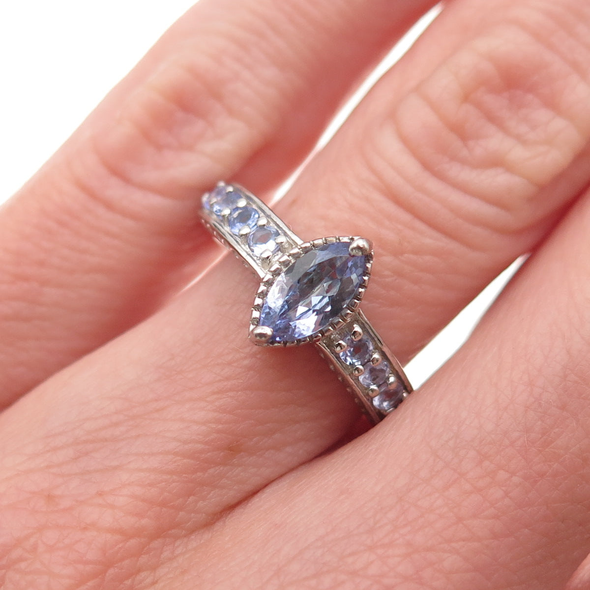Chuck Clemency 925 Sterling Silver Real Tanzanite Ring Size 5.25