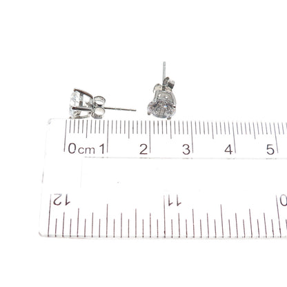 925 Sterling Silver Round-Cut C Z Stud Earrings