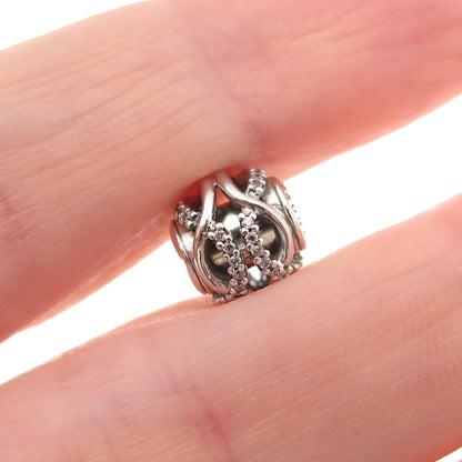 Pandora 925 Sterling Silver C Z Essence Caring Slide Bead Charm