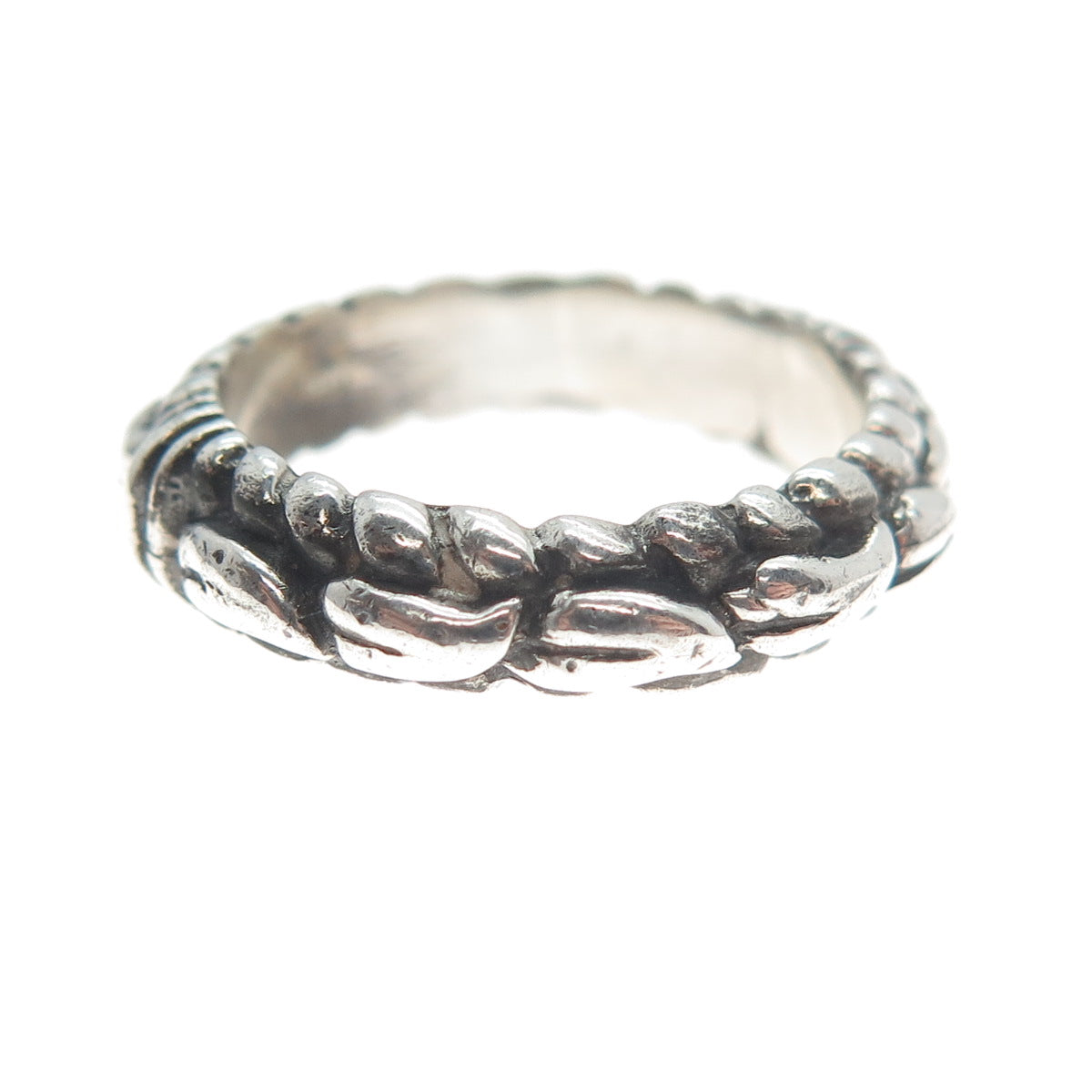 925 Sterling Silver Vintage Modernist Band Ring Size 6