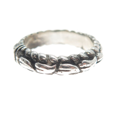 925 Sterling Silver Vintage Modernist Band Ring Size 6