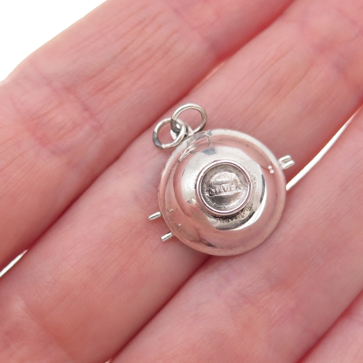 925 Sterling Silver Antique Japanese Chopsticks Bowl Spoon 3D Charm Pendant