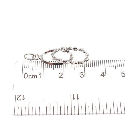 925 Sterling Silver Vintage Interlocked Twisted Link Charm Pendant