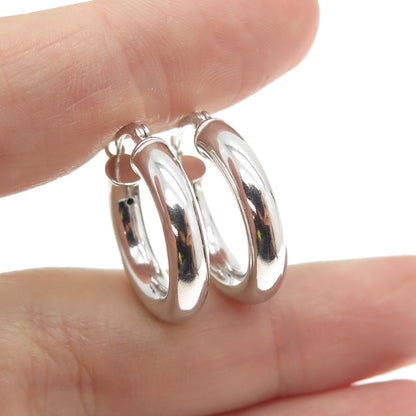 925 Sterling Silver Small Tube Hoop Earrings