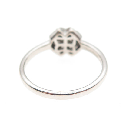 925 Sterling Silver Round-Cut C Z X-Shape Ring Size 6.75