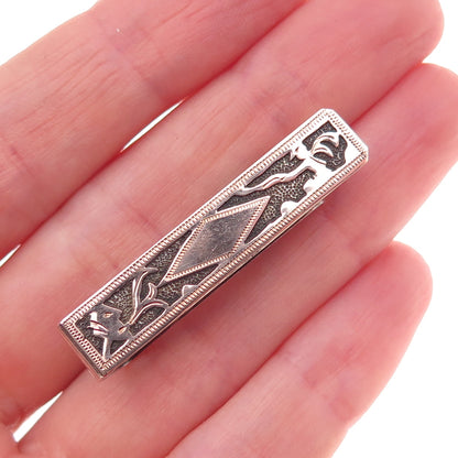900 Silver & Gold Vintage 1971 Guatemala Oxidized Tribal Tie Clip