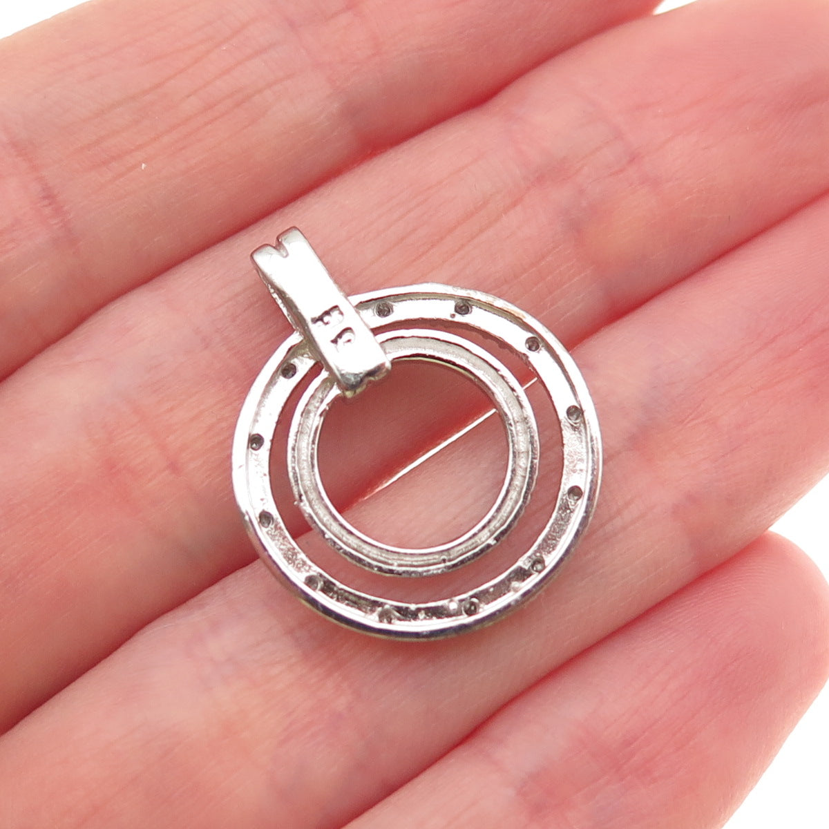 Charles Winston 925 Sterling Silver Real Diamond Circle of Life Charm Pendant