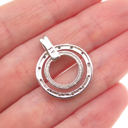 Charles Winston 925 Sterling Silver Real Diamond Circle of Life Charm Pendant