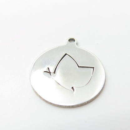 925 Sterling Silver USA Two In Town Butterfly Charm Pendant