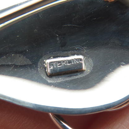 925 Sterling Silver Vintage Modernist Floral Leaf Pin Brooch