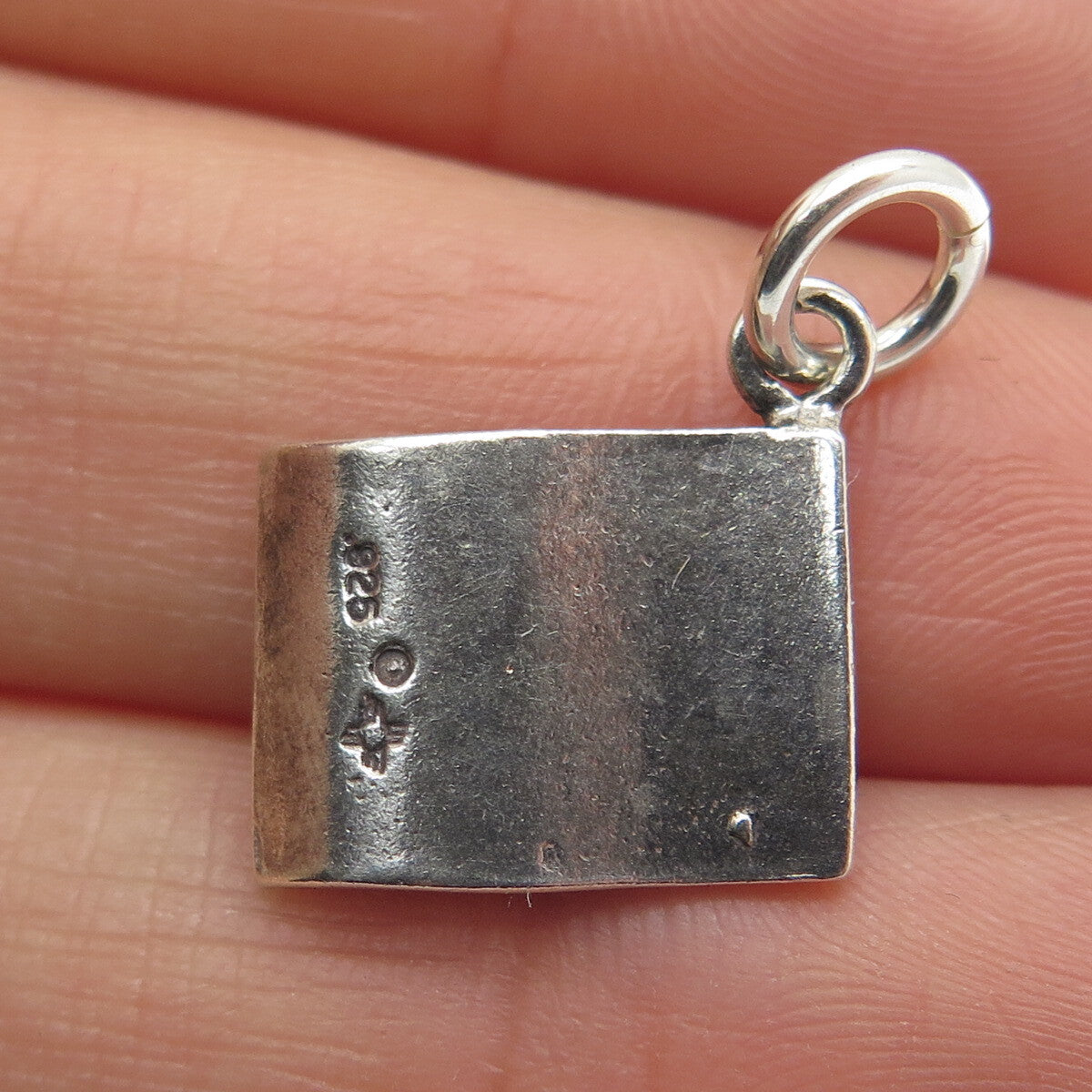 SUN WEST 925 Sterling Silver Vintage Birth Certificate Minimalist Charm Pendant