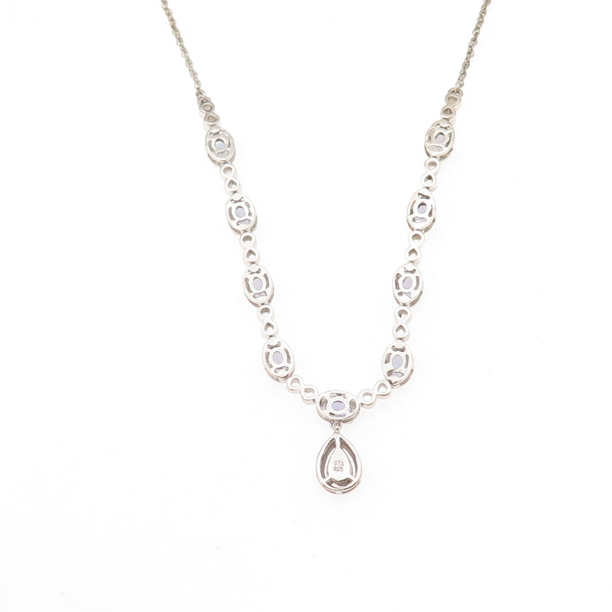 Chuck Clemency 925 Sterling Real Tanzanite Infinity Singapore Chain Necklace 18"