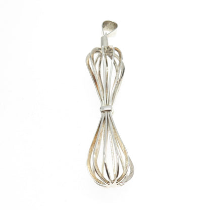 925 Sterling Silver Vintage Modernist Hourglass Pendant