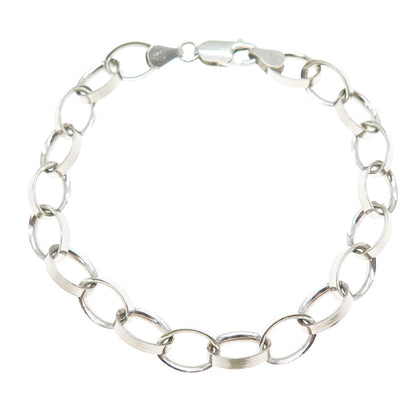 DANECRAFT 925 Sterling Silver Vintage Italy Oval Link Bracelet 7.5"