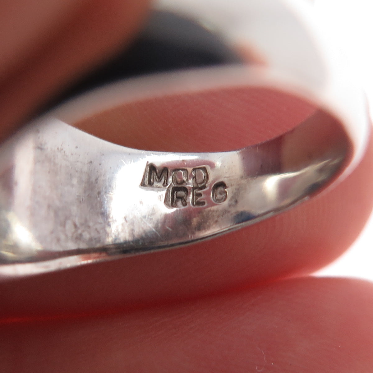 S'PALIU Sterling Silver Vintage Spain Real Lapis Modernist Ring Size 6.25 #12